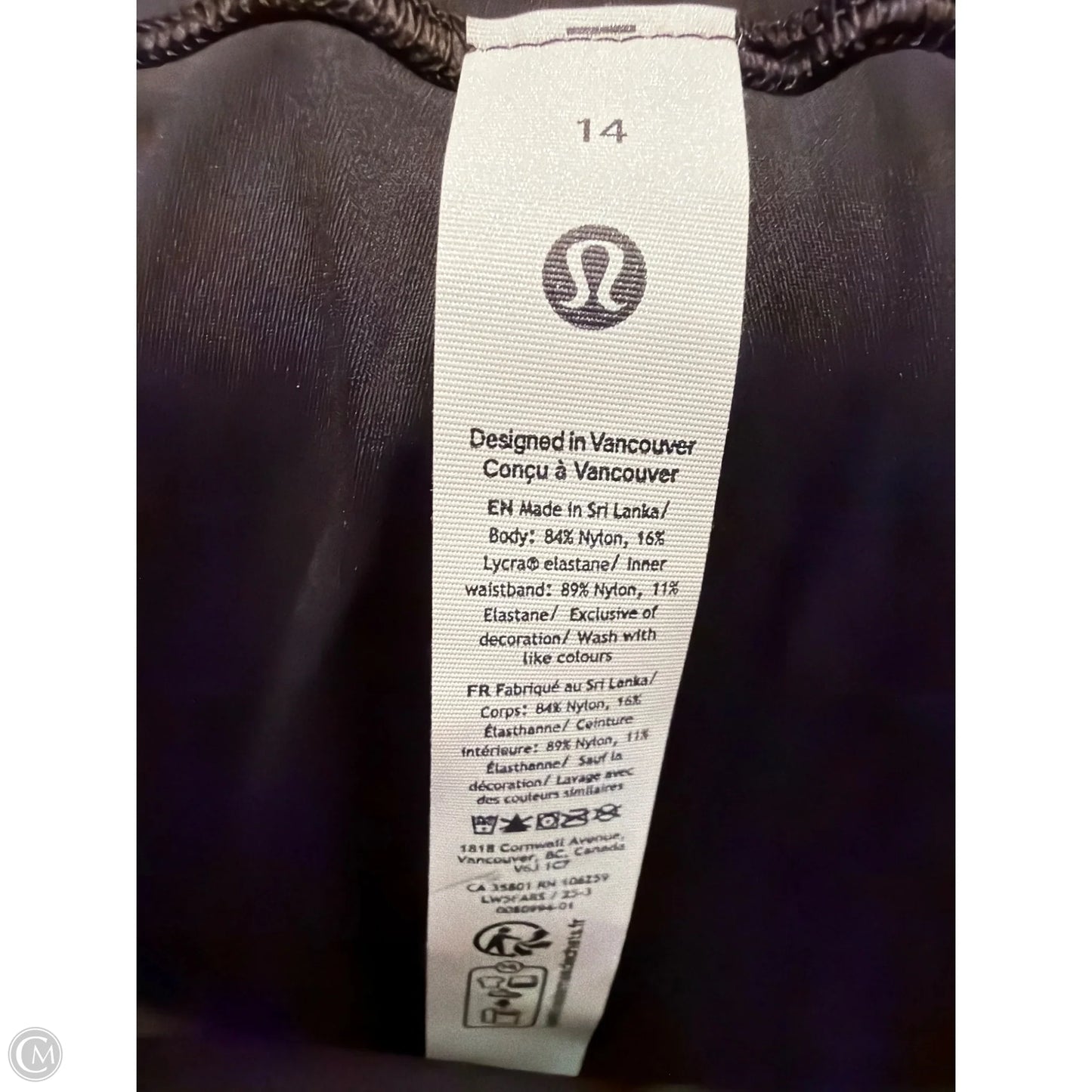 Athletic Leggings By Lululemon In Black, Size: 14