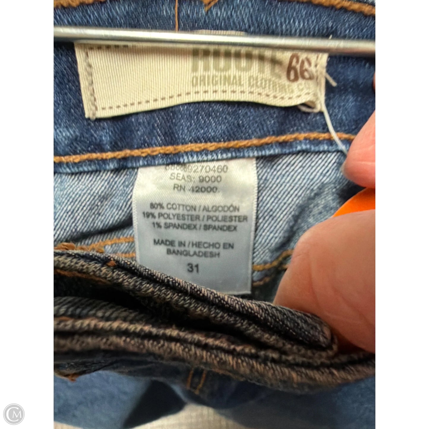 Jeans Skinny By Route 66 In Blue Denim, Size: 12