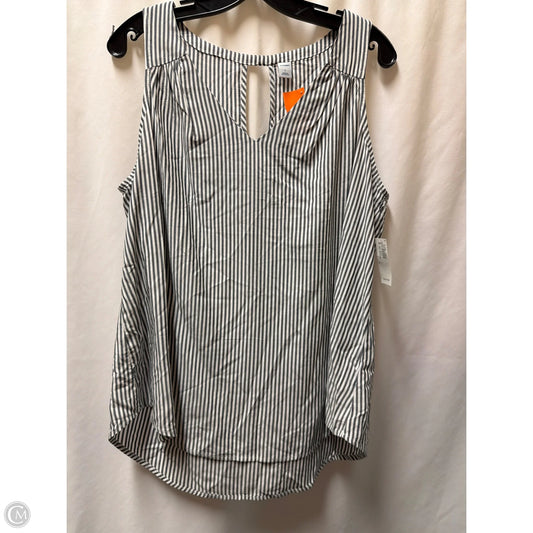 Top Sleeveless By Old Navy In Grey & White, Size: L