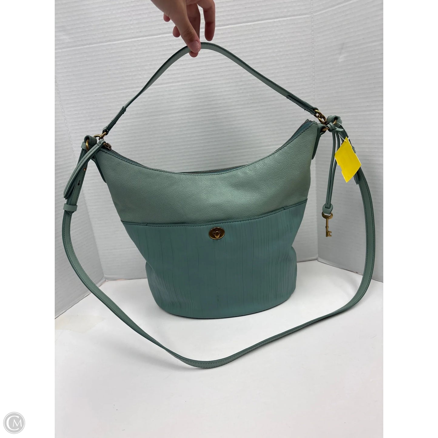 Handbag Leather By Fossil, Size: Large