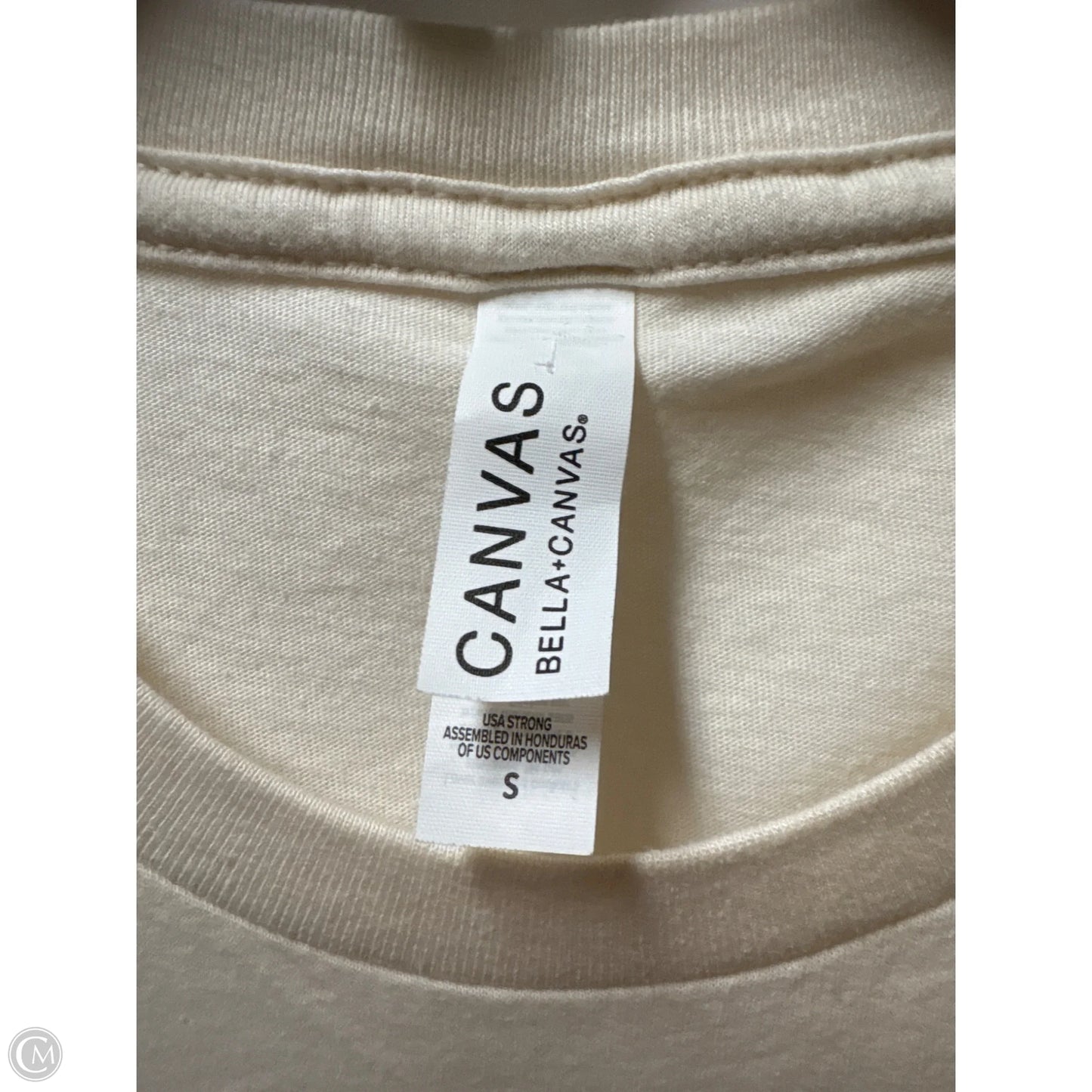 Top Short Sleeve By Bella + Canvas In Tan, Size: S