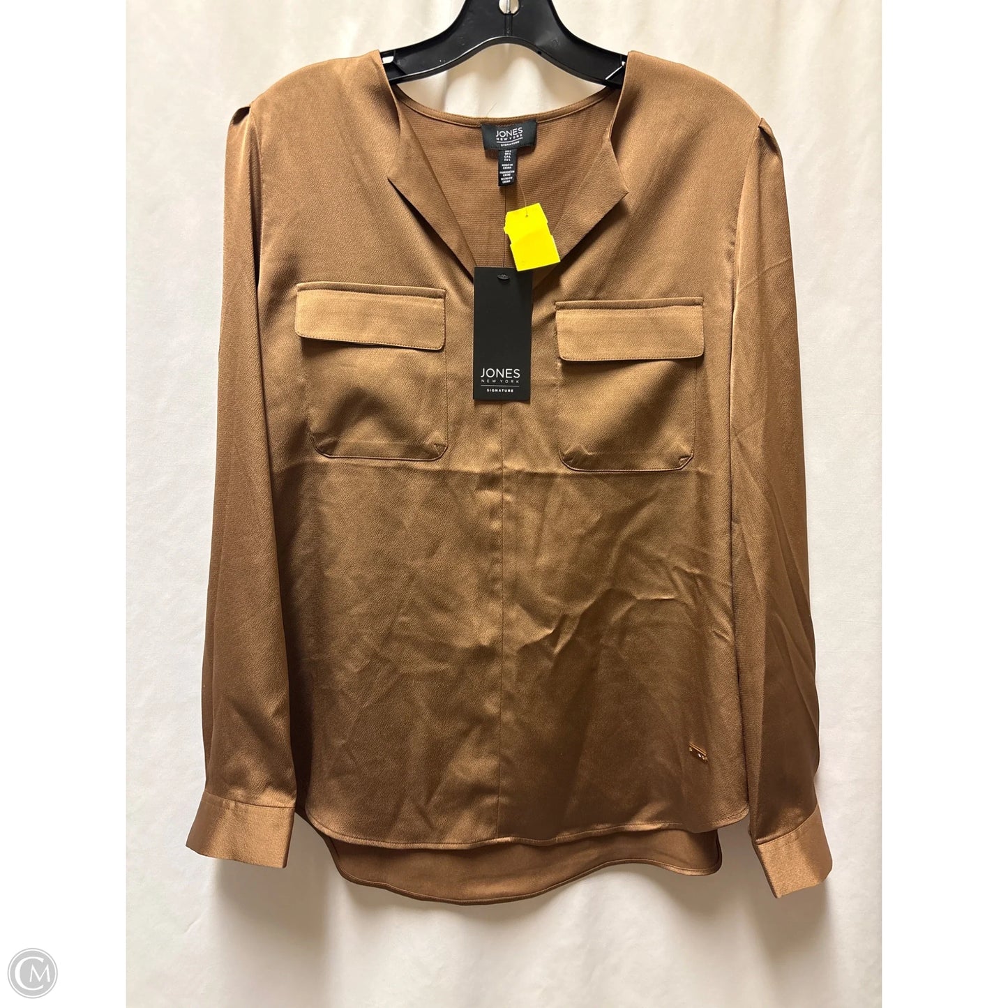 Top Long Sleeve By Jones New York In Brown, Size: L