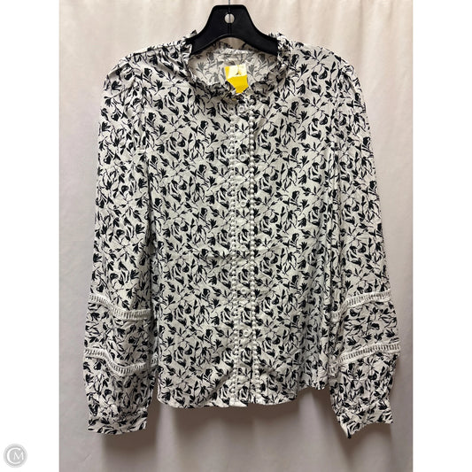 Top Long Sleeve By Clothes Mentor In Black & White, Size: S
