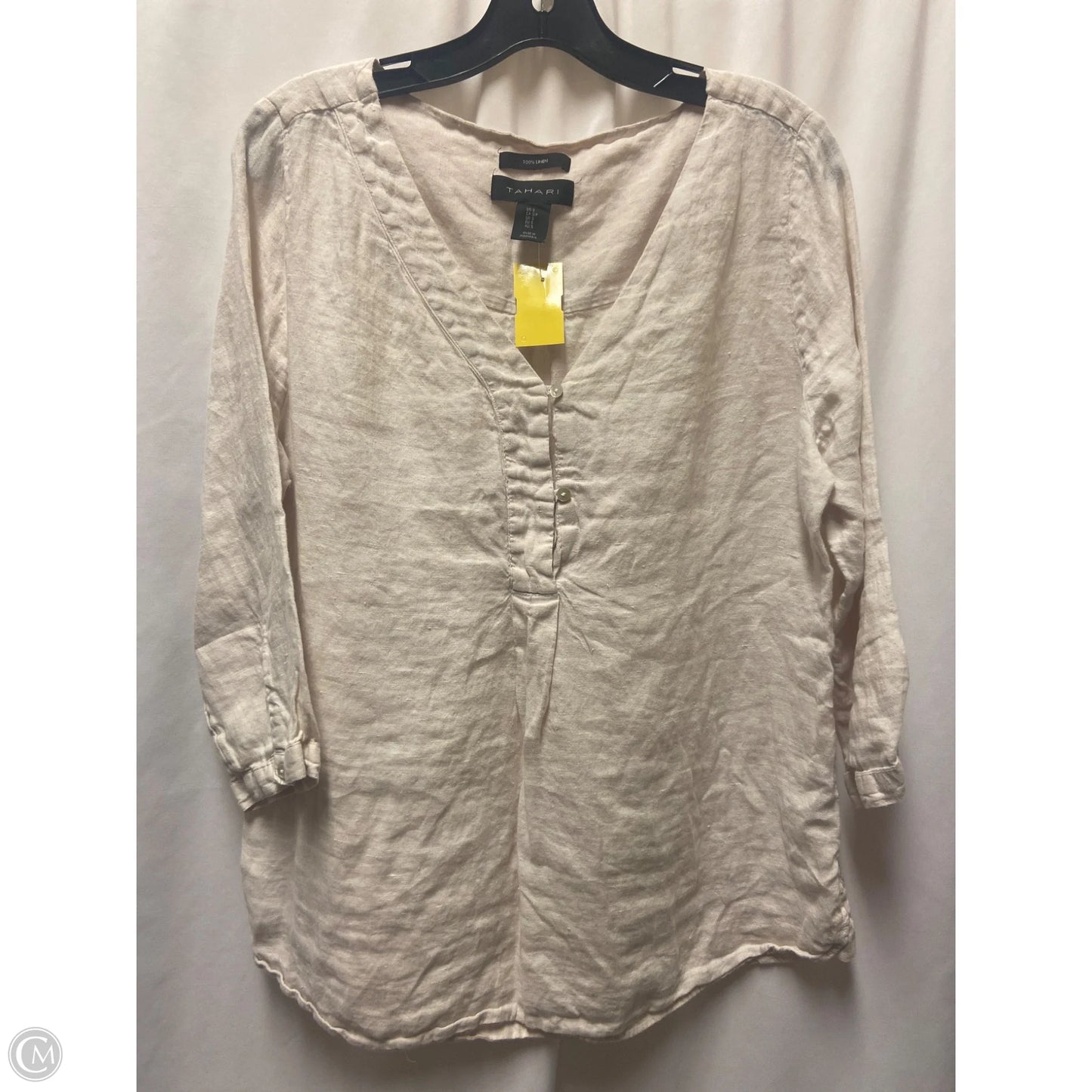 Top Long Sleeve By Tahari In Cream, Size: S