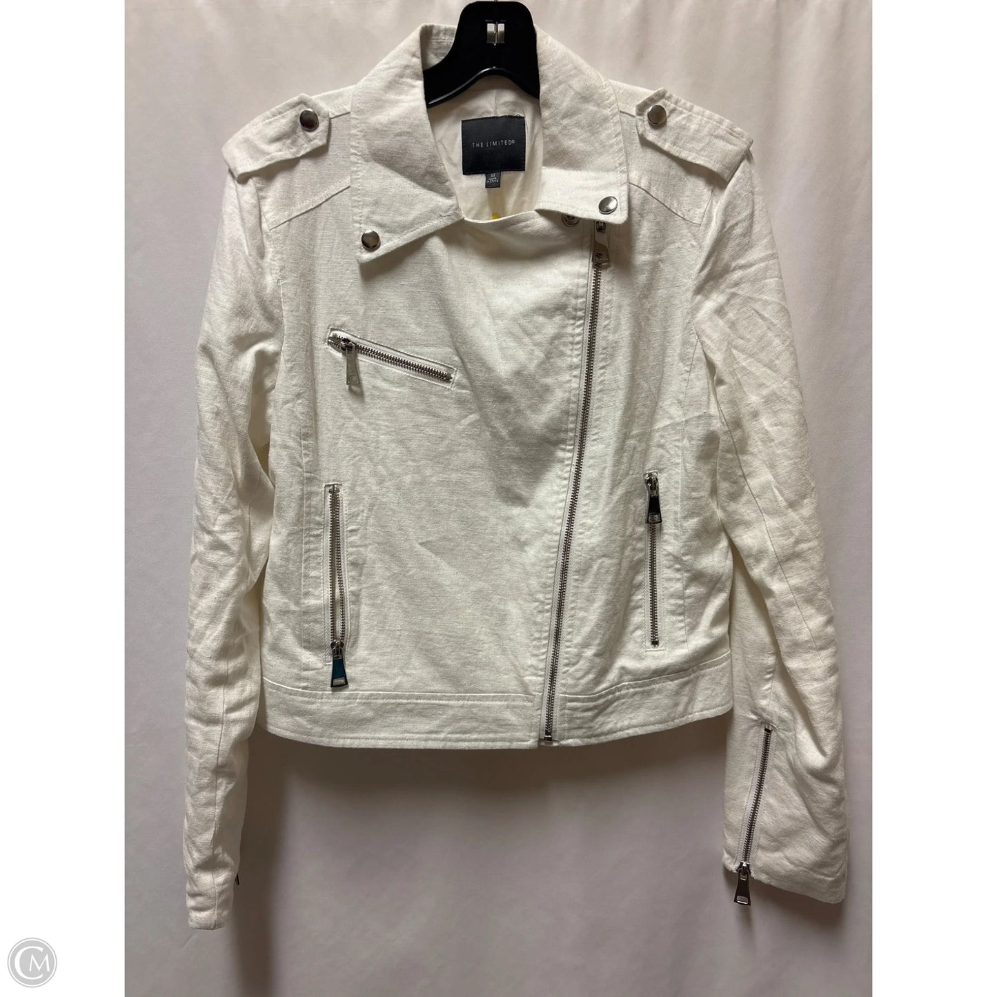 Jacket Moto By Limited In White, Size: M