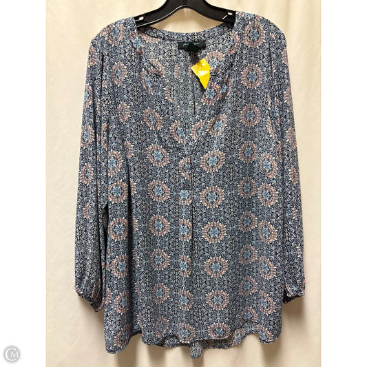 Top Long Sleeve By Clothes Mentor In Blue, Size: 2x