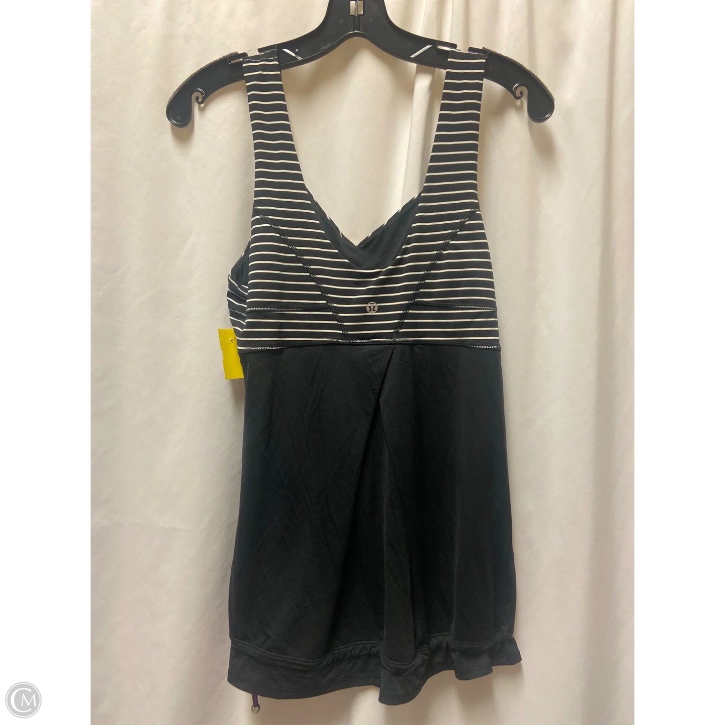 Athletic Tank Top By Lululemon In Black & White, Size: 12