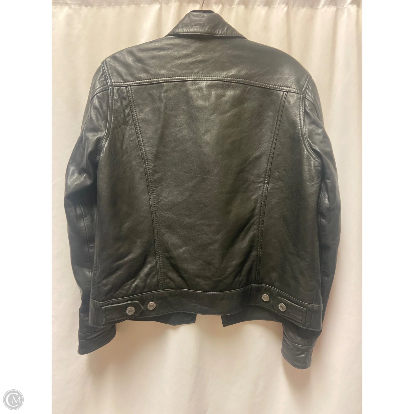 Jacket Leather By Lucky Brand In Black, Size: M