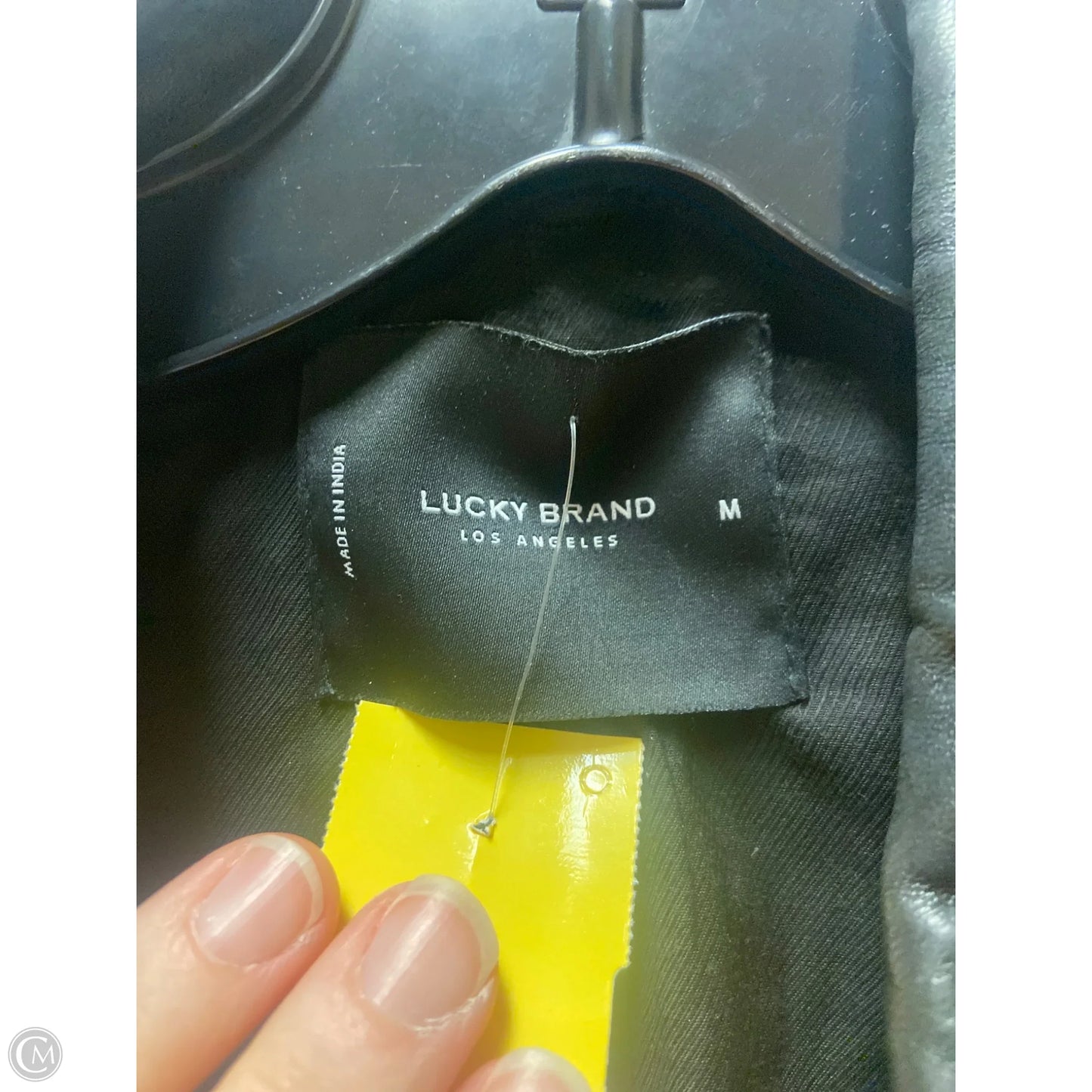 Jacket Leather By Lucky Brand In Black, Size: M