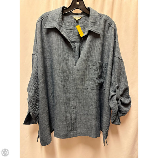 Top 3/4 Sleeve By Max Studio In Blue, Size: 3x
