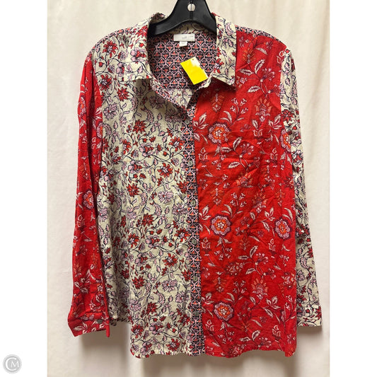 Top Long Sleeve By J. Jill In Red, Size: L