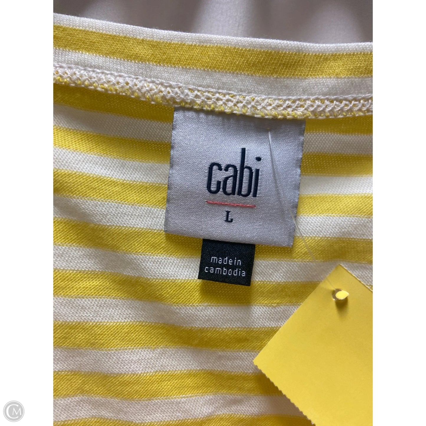 Top Sleeveless By Cabi In Yellow, Size: L