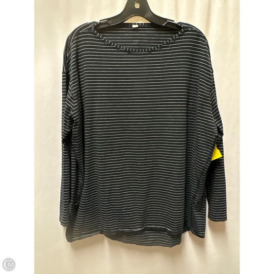 Athletic Top Long Sleeve Crewneck By Lululemon In Black & White, Size: L