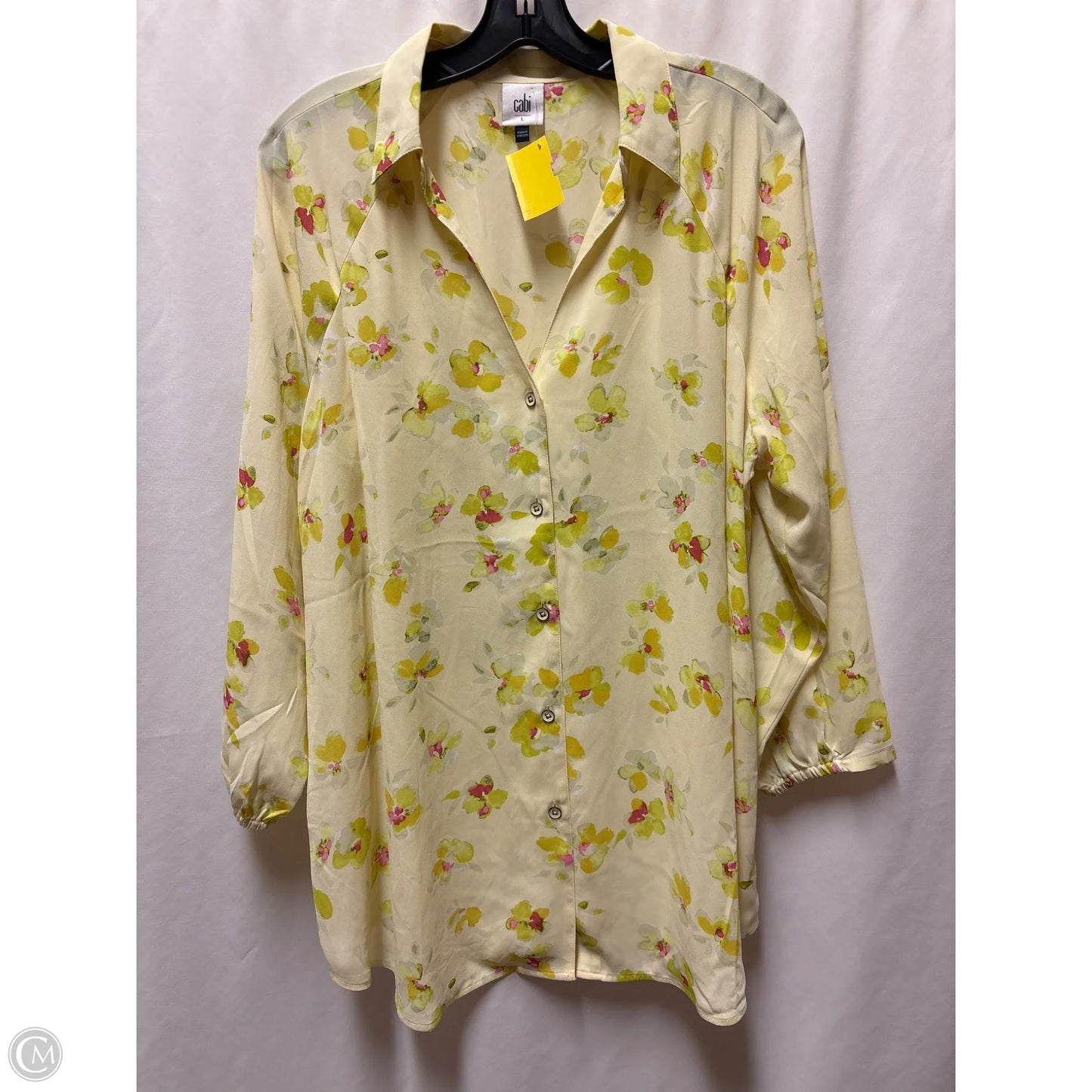 Top Long Sleeve By Cabi In Yellow, Size: L