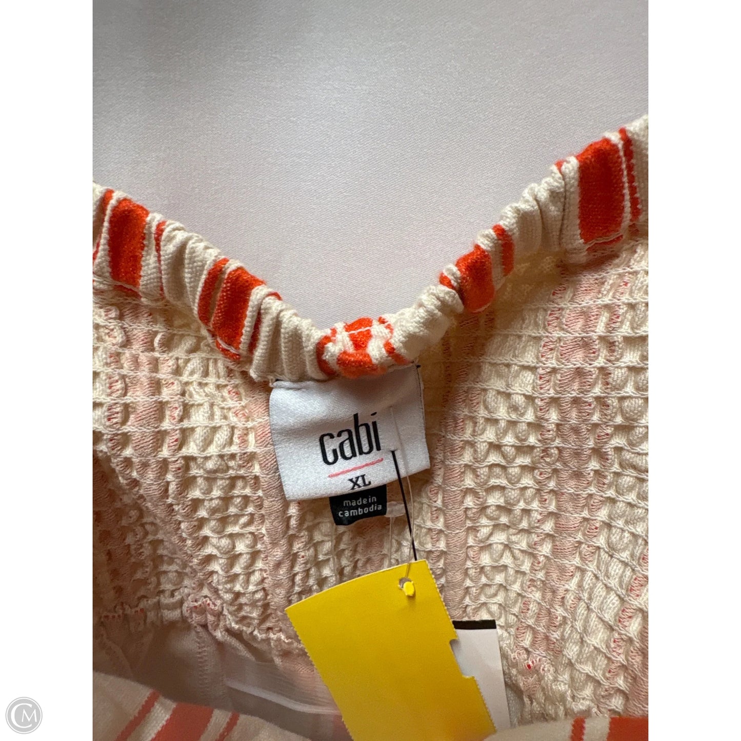 Top Sleeveless By Cabi In Tan, Size: Xl