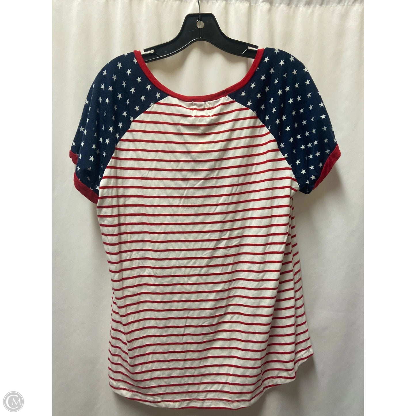 Top Short Sleeve By Clothes Mentor In Blue & Red & White, Size: L
