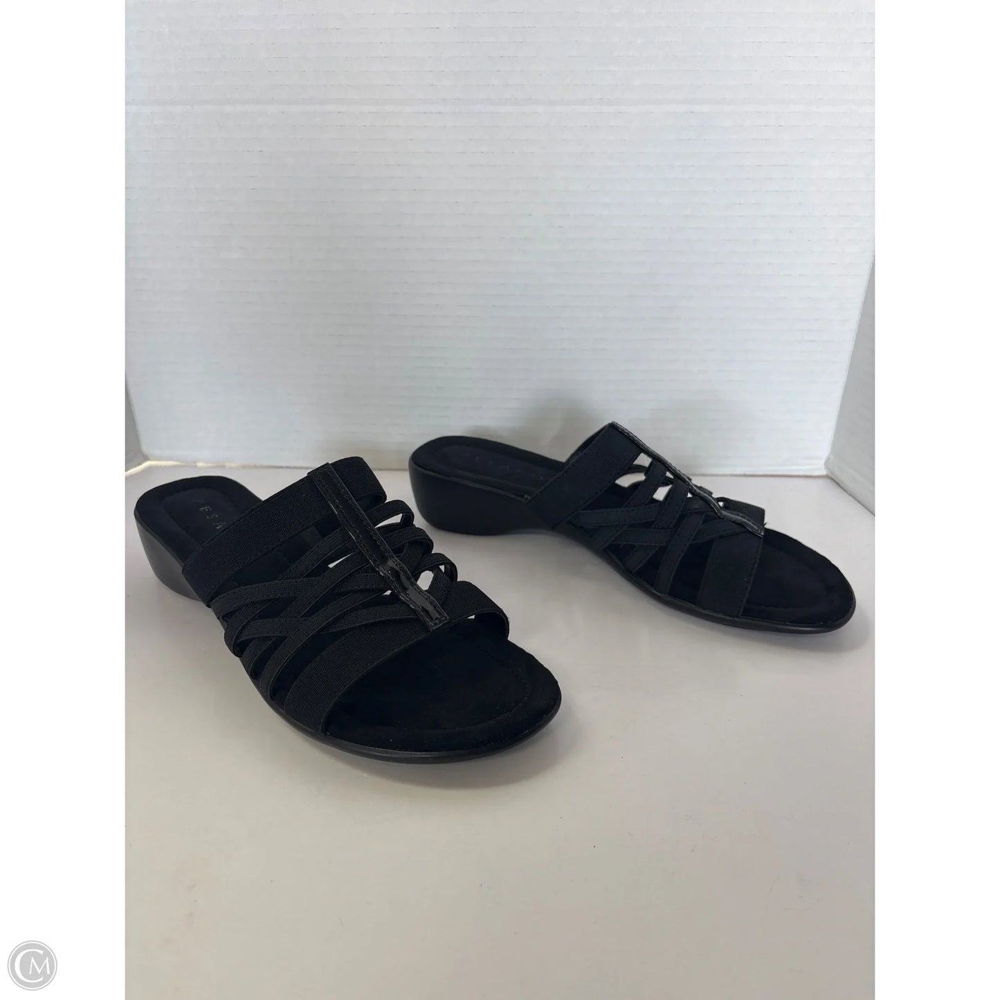 Sandals Heels Block By Pesaro In Black, Size: 8