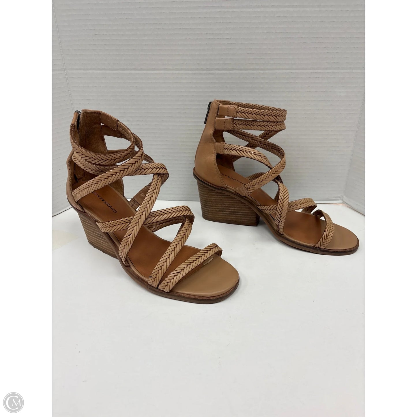 Sandals Heels Block By Lucky Brand In Brown, Size: 10
