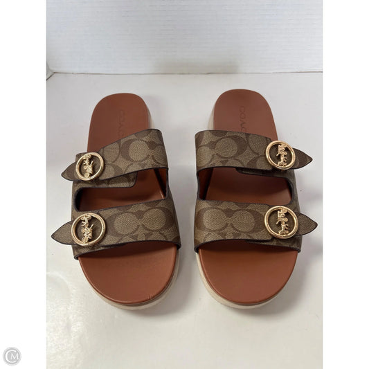 Sandals Designer By Coach In Brown, Size: 9.5