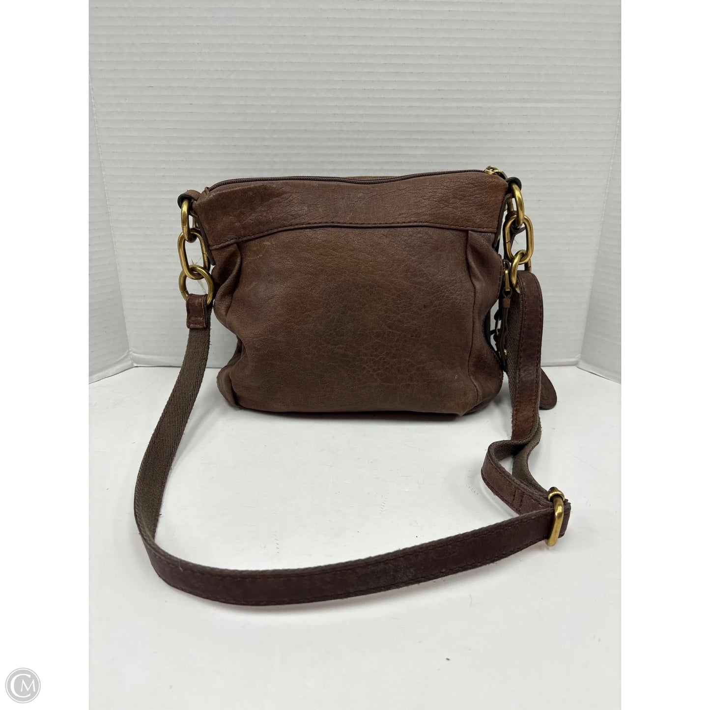 Crossbody Leather By Fossil, Size: Medium