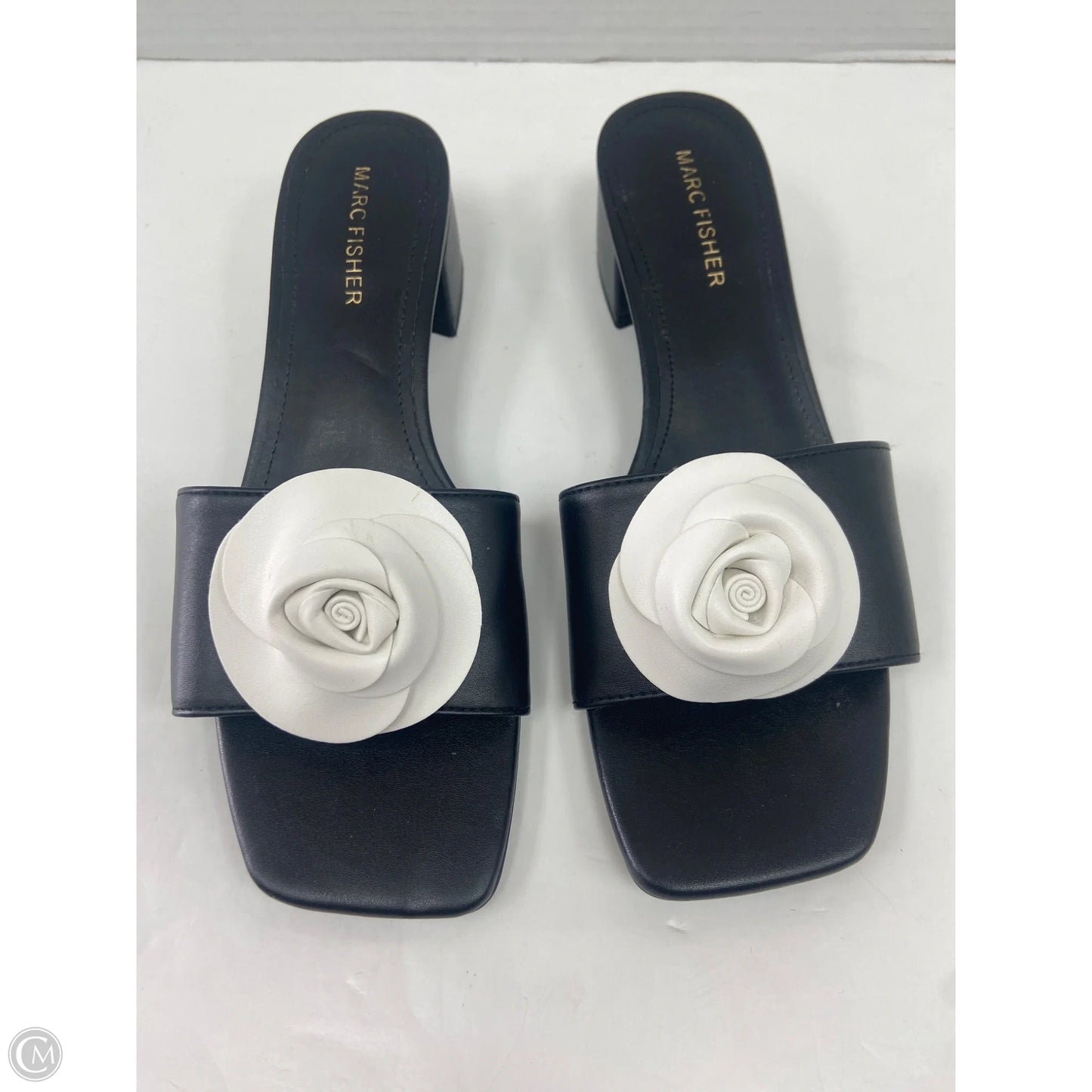 Sandals Heels Block By Marc Fisher In Black, Size: 7.5