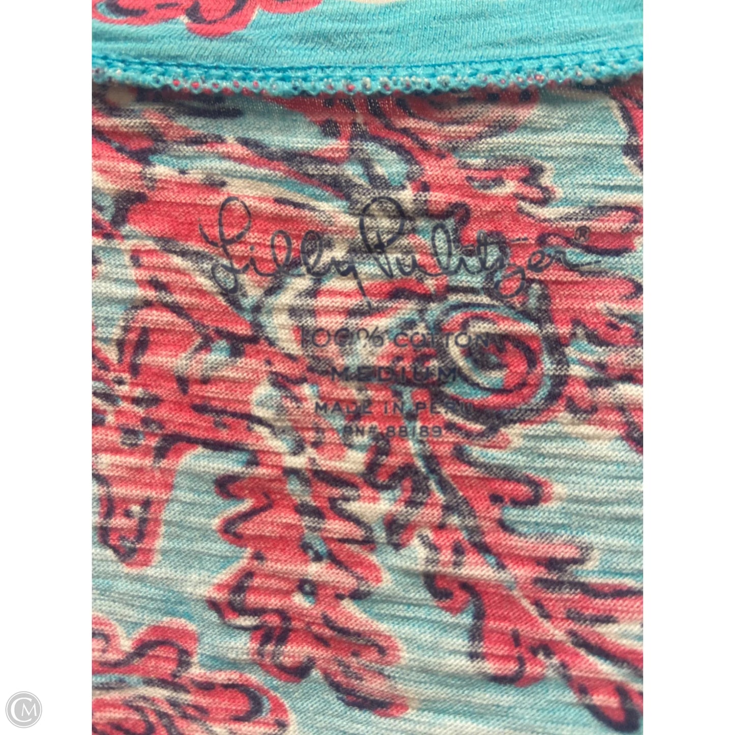 Top Short Sleeve Designer By Lilly Pulitzer In Blue, Size: M