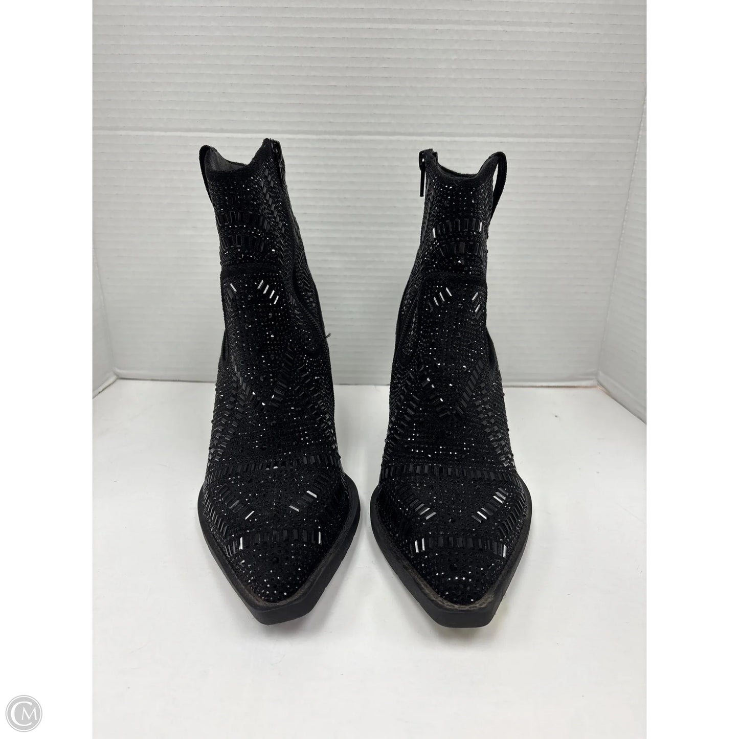 Boots Ankle Heels By Clothes Mentor In Black, Size: 8