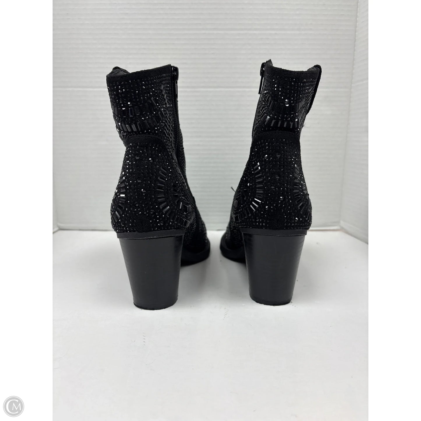 Boots Ankle Heels By Clothes Mentor In Black, Size: 8