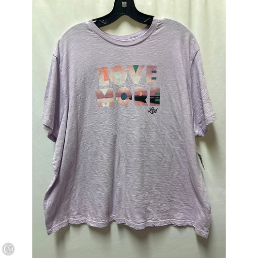 Top Short Sleeve By Lee In Purple, Size: 3x