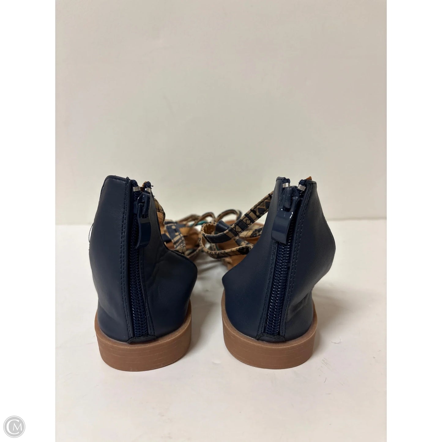 Sandals Flats By Clothes Mentor In Navy, Size: 9.5