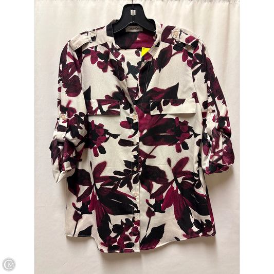 Top Long Sleeve By Calvin Klein In Maroon, Size: M