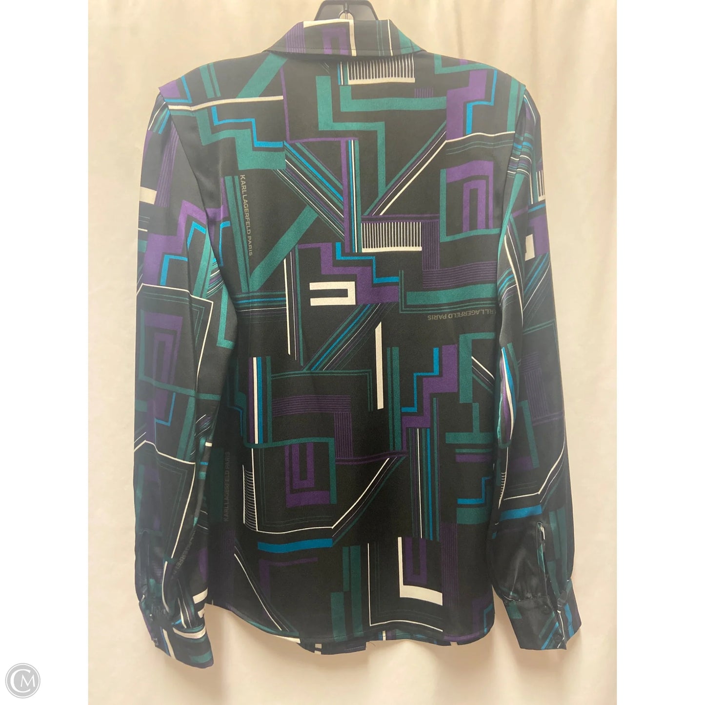 Top Long Sleeve Designer By Karl Lagerfeld In Black, Size: S