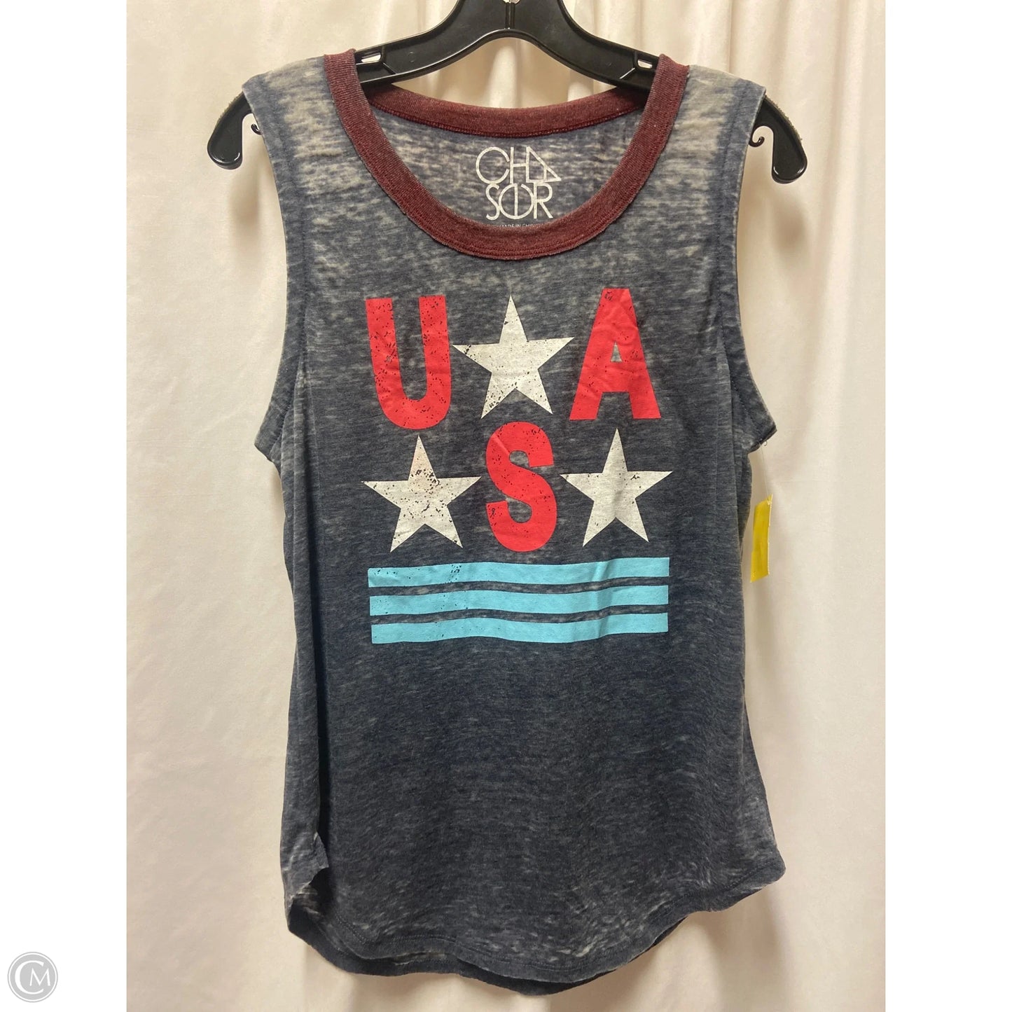 Tank Top By Clothes Mentor In Blue & Red & White, Size: M