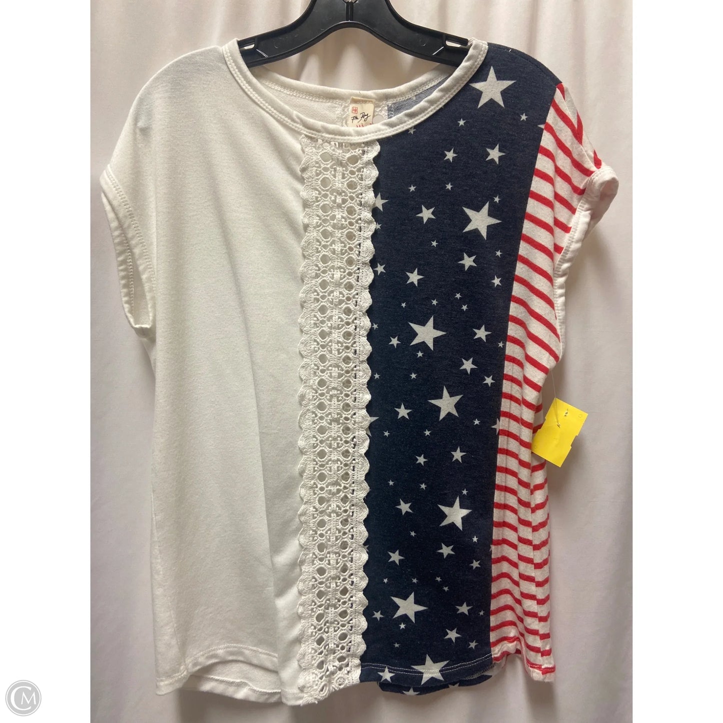 Top Short Sleeve By 7th Ray In Blue & Red & White, Size: M