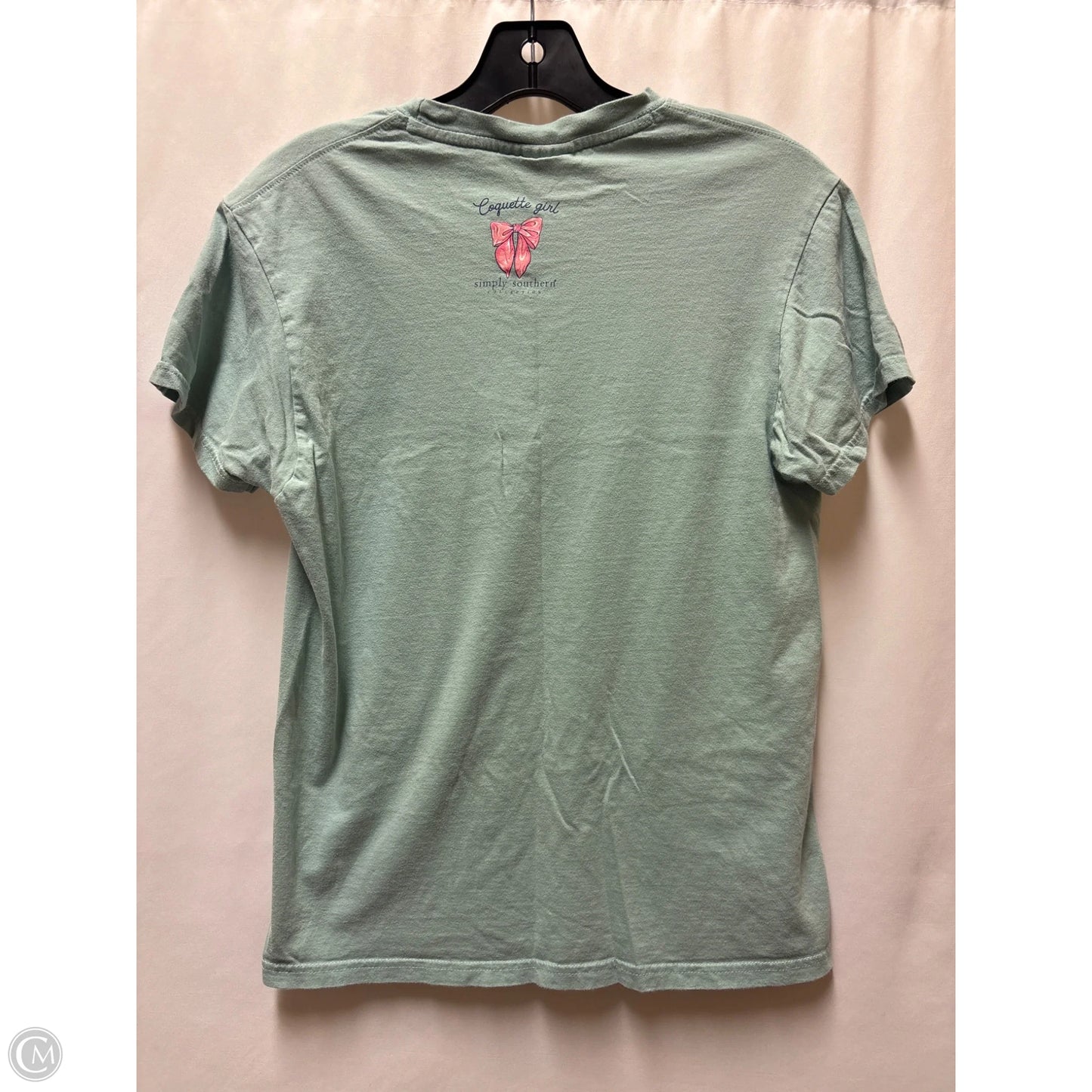 Top Short Sleeve By Simply Southern In Green, Size: S