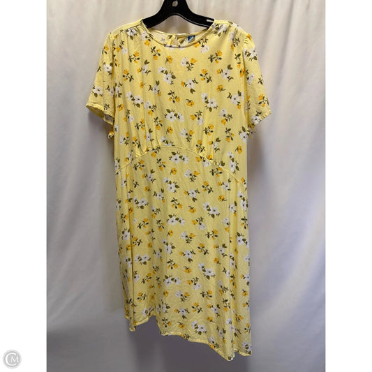 Dress Casual Midi By Old Navy In Yellow, Size: Xl