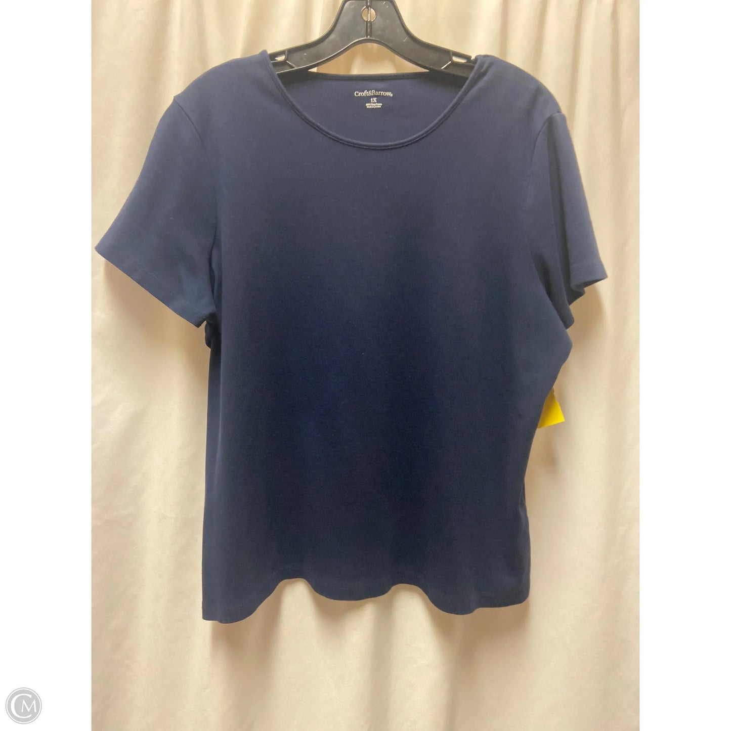 Top Short Sleeve By Croft And Barrow In Navy, Size: 1x