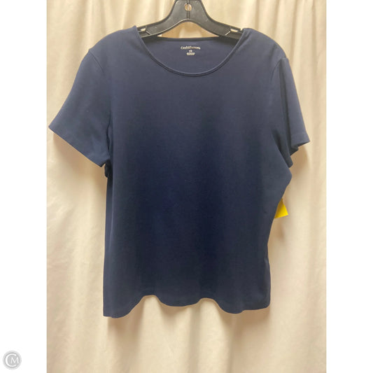 Top Short Sleeve By Croft And Barrow In Navy, Size: 1x