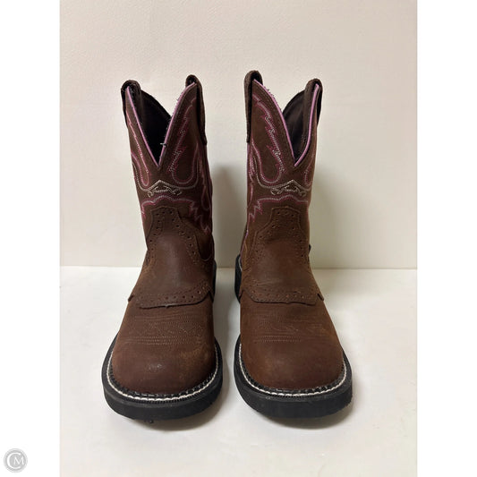 Boots Western By Justin In Brown, Size: 6