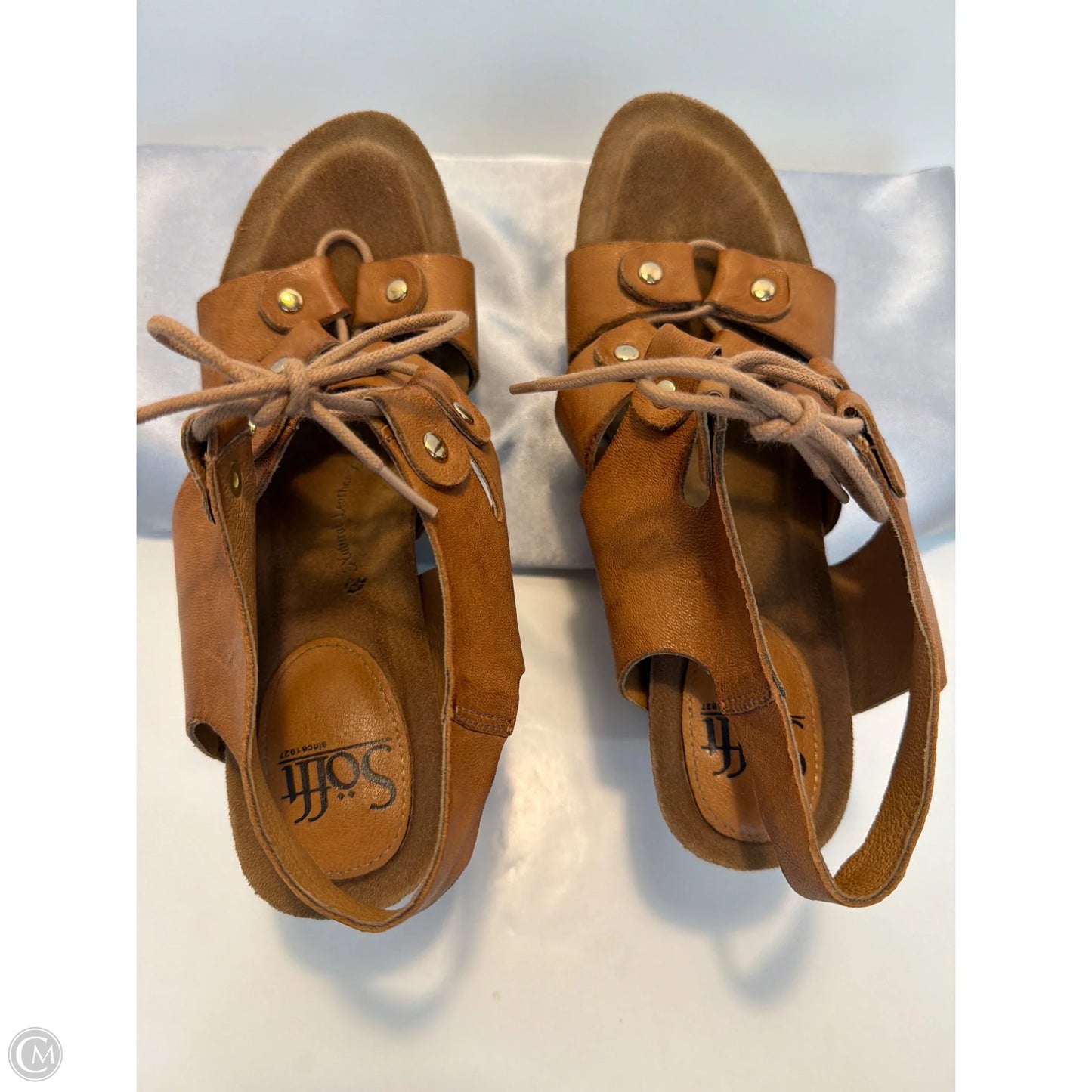 Sandals Heels Wedge By Sofft In Brown, Size: 8.5