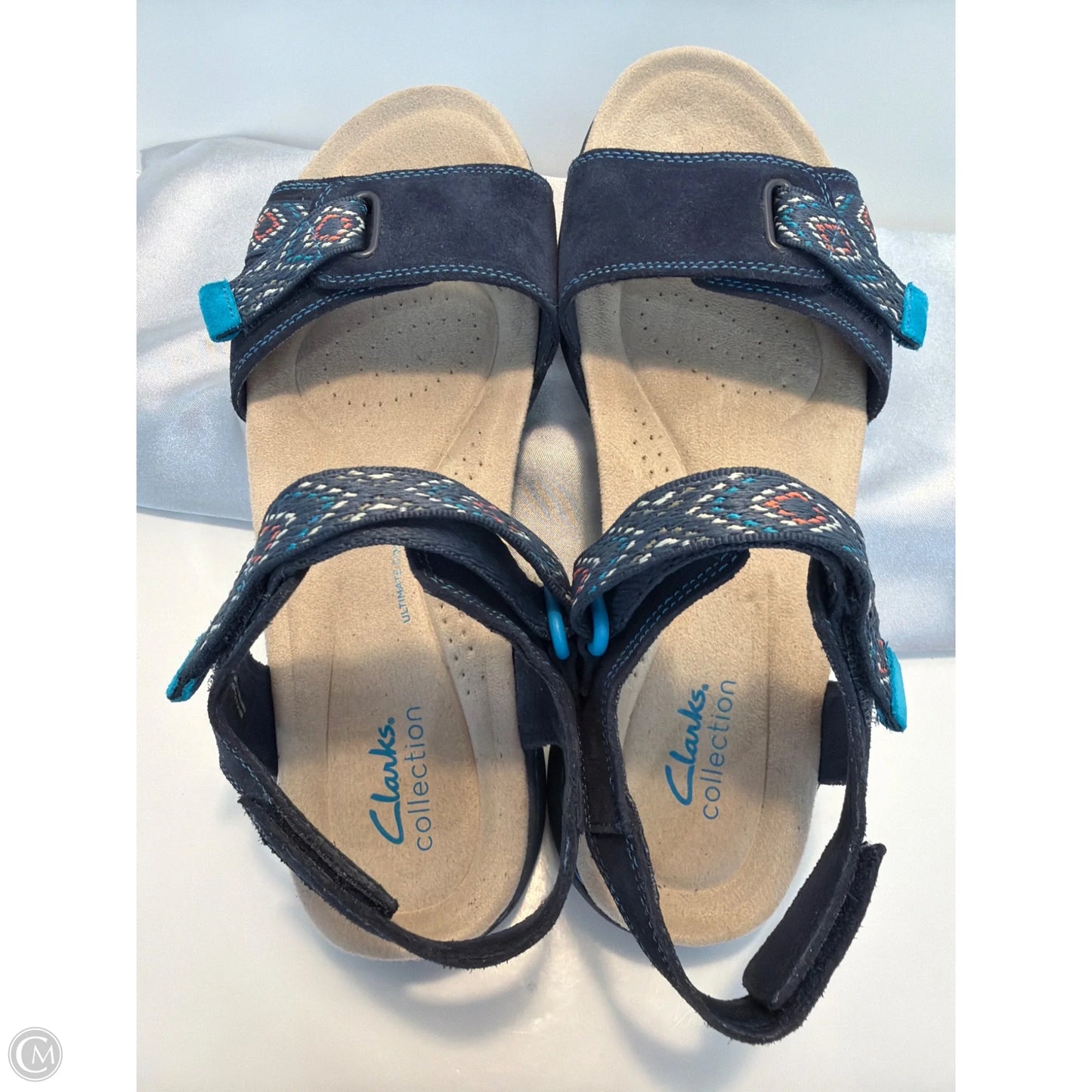 Sandals Flats By Clarks In Navy, Size: 9