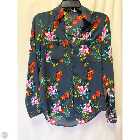 Top Long Sleeve By Express In Blue, Size: Xs