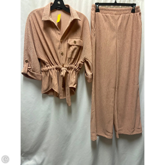 Pants Set 2pc By Chicme In Pink, Size: M