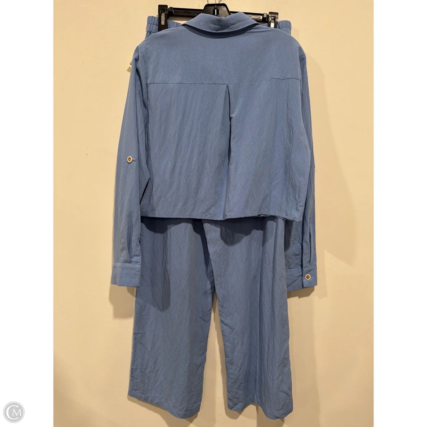 Pants Set 2pc By Chicme In Blue, Size: L
