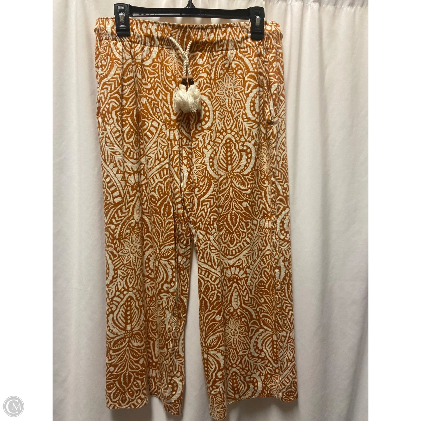 Pants Set 2pc By Tahari In Orange & Tan, Size: L