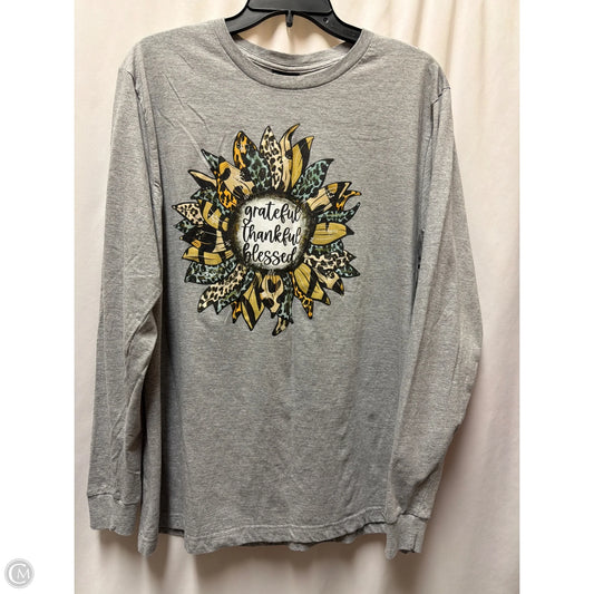 Top Long Sleeve By Clothes Mentor In Grey, Size: Xl