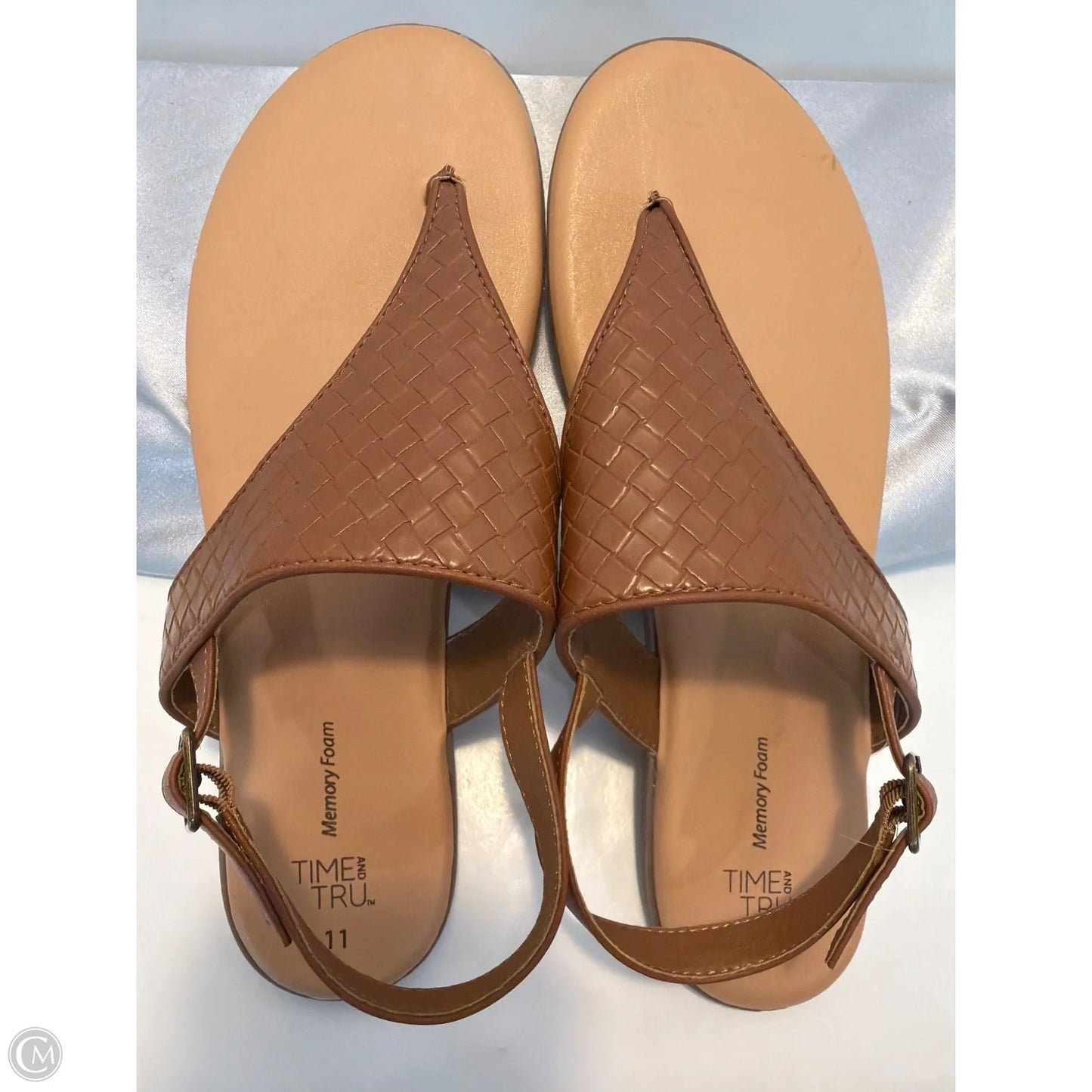 Sandals Flats By Time And Tru In Brown, Size: 11