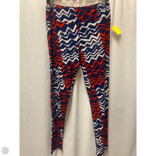 Pants Leggings By Lularoe In Blue Red & White, Size: Osfm