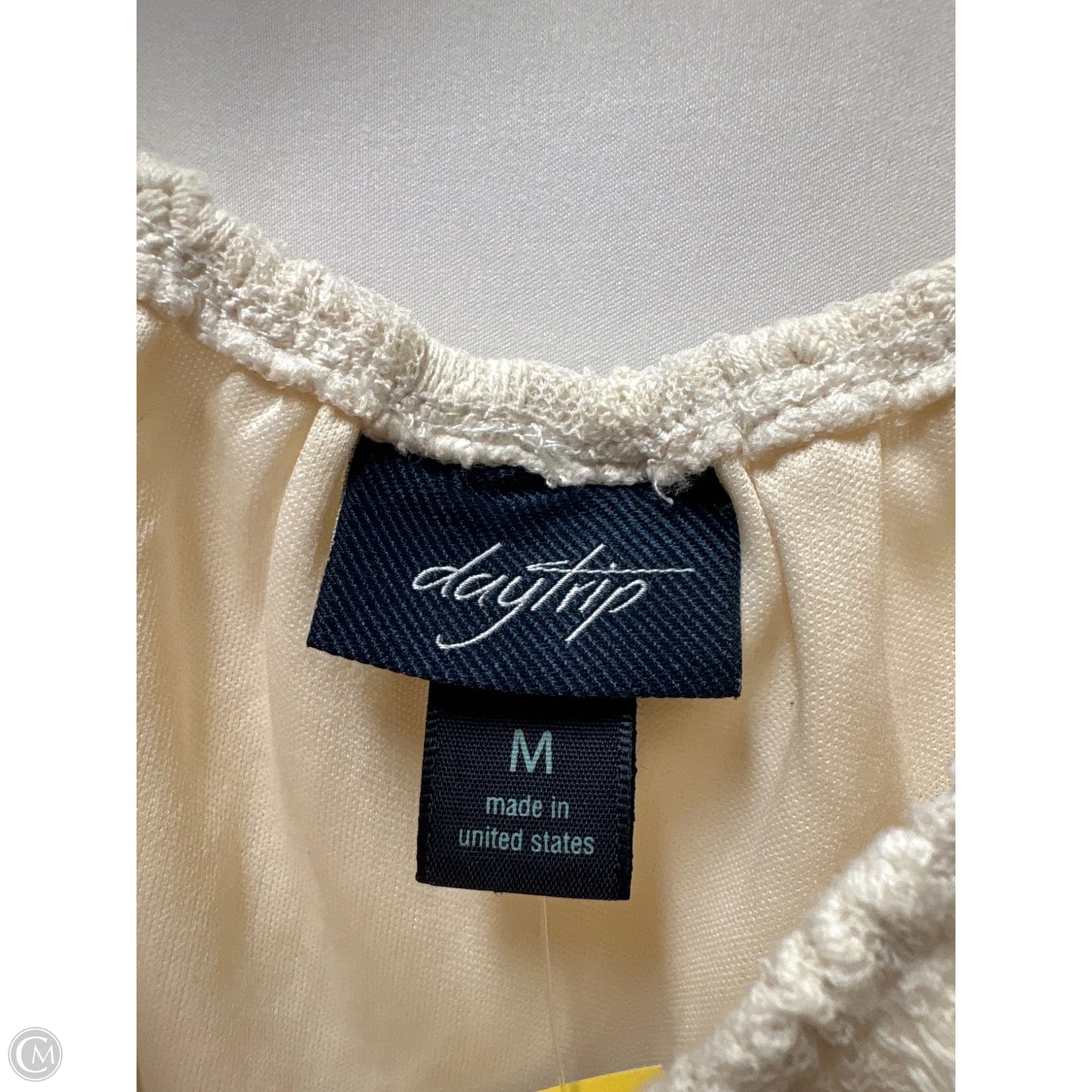 Top Short Sleeve By Daytrip In Cream, Size: M