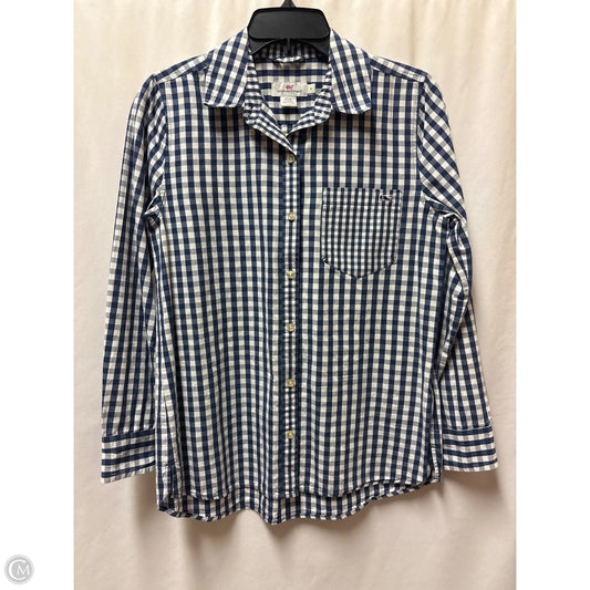 Top Long Sleeve By Vineyard Vines In Blue & White, Size: S